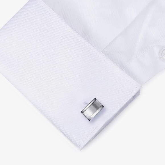 HONEY BEAR Rectangle Cufflinks for Mens Steel - Picture 2 of 5